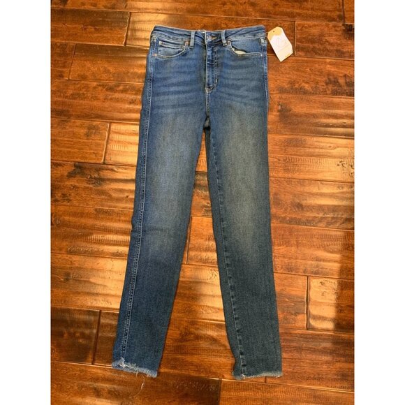We The Free: Free People Blue Denim Ankle Crop Skinny Jeans, Size 28 - Picture 1 of 6